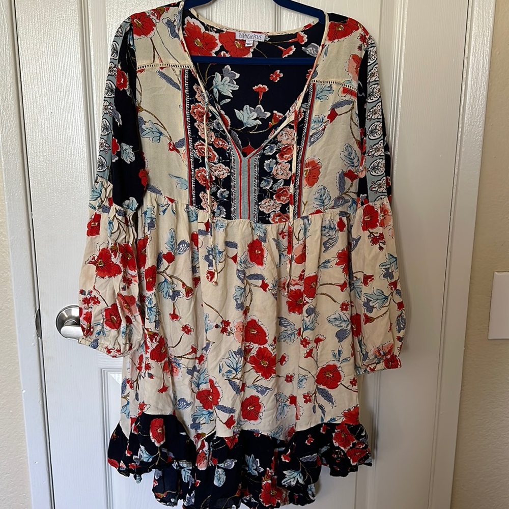 Long Sleeve Lightweight Floral Dress